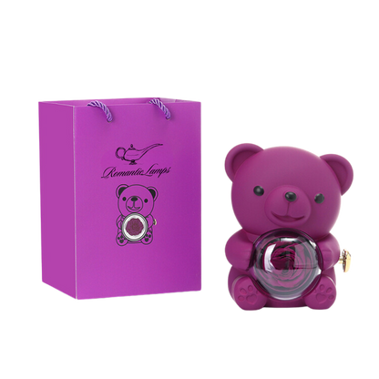 Eternal Rose Bear W/Engraved Necklace