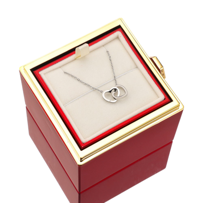 ETERNAL ROSE BOX - W/ENGRAVED NECKLACE & REAL ROSE.