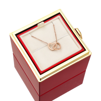 ETERNAL ROSE BOX - W/ENGRAVED NECKLACE & REAL ROSE.