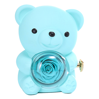 Eternal Rose Bear W/Engraved Necklace