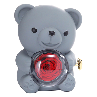 Eternal Rose Bear W/Engraved Necklace