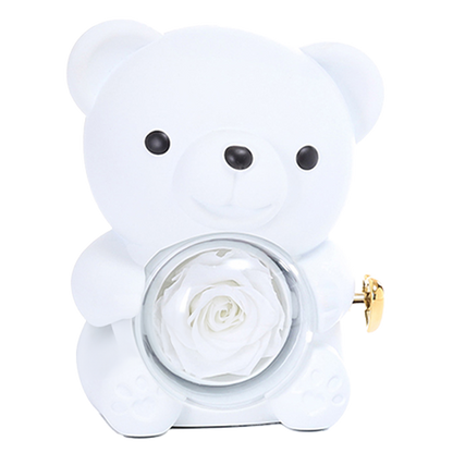 Eternal Rose Bear W/Engraved Necklace